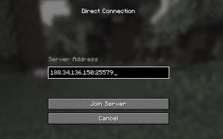 Minecraft Add Server screen
